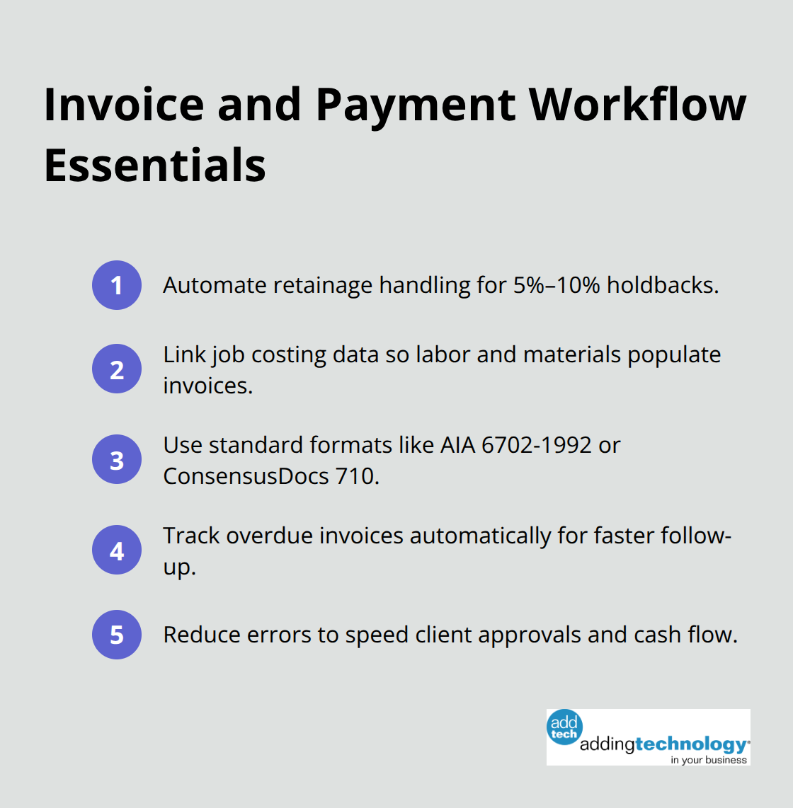 Key steps to automate construction invoicing and payments