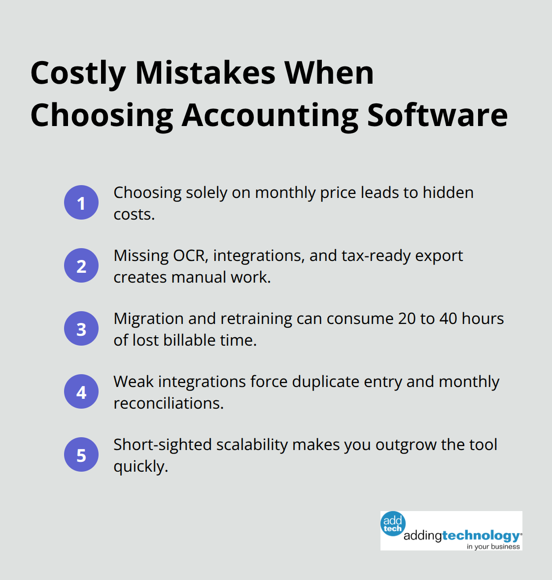 Compact list of common selection mistakes that drain contractor budgets. - independent contractor accounting software