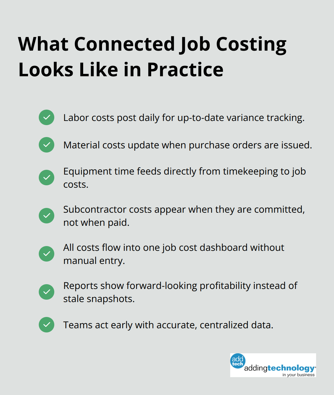 Checklist of ERP-driven cost visibility across construction projects - financial controls for builders